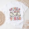 Groovy Halloween Spooky Vibes Retro Floral Ghost Costume T-Shirt
