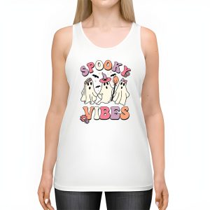 Groovy Halloween Spooky Vibes Retro Floral Ghost Costume Tank Top 2