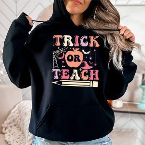 Groovy Halloween Trick Or Teach Ghost Teacher Student Hoodie 2 1