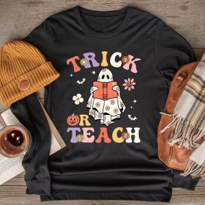 Halloween Teacher Shirts Groovy Ghost Teacher Special Longsleeve Tee