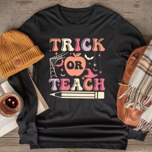 Halloween Teacher Shirts Groovy Ghost Teacher Special Longsleeve Tee