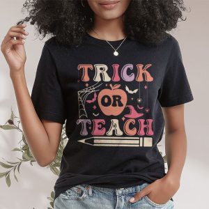 Groovy Halloween Trick Or Teach Ghost Teacher Student T Shirt 2 1