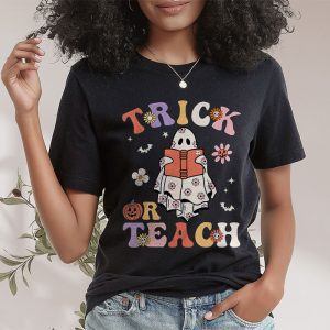 Groovy Halloween Trick Or Teach Ghost Teacher Student T Shirt 2