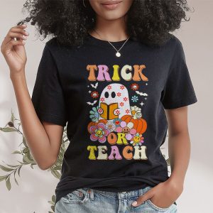 Groovy Halloween Trick Or Teach Ghost Teacher Student T Shirt 2 4