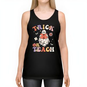 Groovy Halloween Trick Or Teach Ghost Teacher Student Tank Top 2