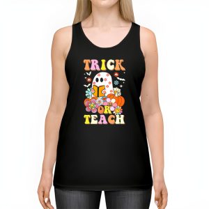 Groovy Halloween Trick Or Teach Ghost Teacher Student Tank Top 2 4