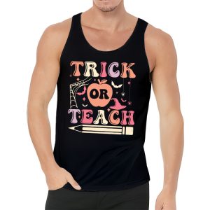 Groovy Halloween Trick Or Teach Ghost Teacher Student Tank Top 3 1