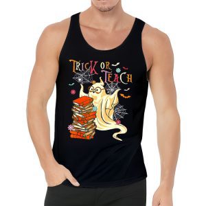 Groovy Halloween Trick Or Teach Ghost Teacher Student Tank Top 3 2