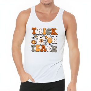 Groovy Halloween Trick Or Teach Ghost Teacher Student Tank Top 3 3