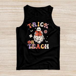 Groovy Halloween Trick Or Teach Ghost Teacher Student Tank Top