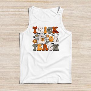 Groovy Halloween Trick Or Teach Ghost Teacher Student Tank Top