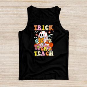 Groovy Halloween Trick Or Teach Ghost Teacher Student Tank Top