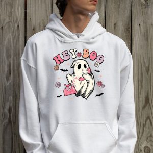 Groovy Hey Boo Cute Ghost Funny Halloween Mens Womens Kids Hoodie 2 3