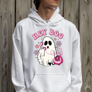 Groovy Hey Boo Cute Ghost Funny Halloween Mens Womens Kids Hoodie 2