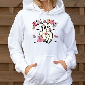 Groovy Hey Boo Cute Ghost Funny Halloween Mens Womens Kids Hoodie 3 3