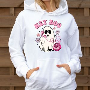 Groovy Hey Boo Cute Ghost Funny Halloween Mens Womens Kids Hoodie 3