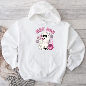 Groovy Hey Boo Cute Ghost Funny Halloween Mens Womens Kids Hoodie