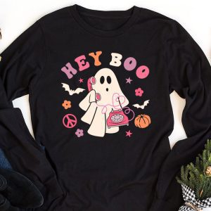 Groovy Hey Boo Cute Ghost Funny Halloween Mens Womens Kids Longsleeve Tee 1 2