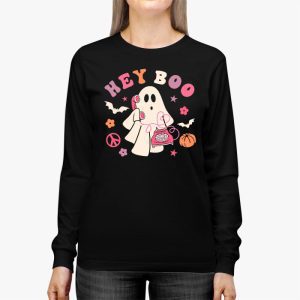 Groovy Hey Boo Cute Ghost Funny Halloween Mens Womens Kids Longsleeve Tee 2 2