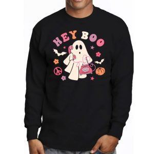 Groovy Hey Boo Cute Ghost Funny Halloween Mens Womens Kids Longsleeve Tee 3 2