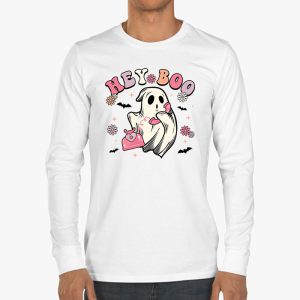 Groovy Hey Boo Cute Ghost Funny Halloween Mens Womens Kids Longsleeve Tee 3 3