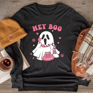 Spirit Halloween Shirts Groovy Hey Boo Cute Ghost Special Longsleeve Tee