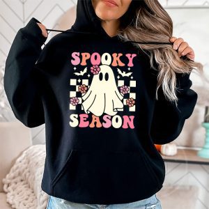 Groovy Spooky Season Cute Ghost Holding Pumpkin Halloween Hoodie 2 4