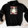 Groovy Spooky Season Cute Ghost Holding Pumpkin Halloween Hoodie