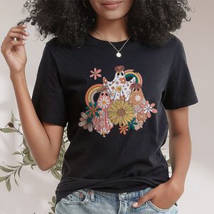 Groovy Vintage Floral Ghost Cute Halloween Spooky Season T Shirt 2 1