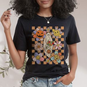 Groovy Vintage Floral Ghost Cute Halloween Spooky Season T Shirt 2 4