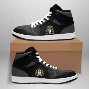 Guyana High Sneakers Air Jordan 1- Retro Mid Black Dark Grey JD1 Shoes