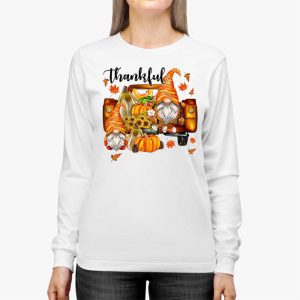 Happpy Thanksgiving Day Autumn Fall Maple Leaves Thankful Longsleeve Tee 2 2