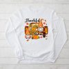 Happpy Thanksgiving Day Autumn Fall Maple Leaves Thankful Longsleeve Tee