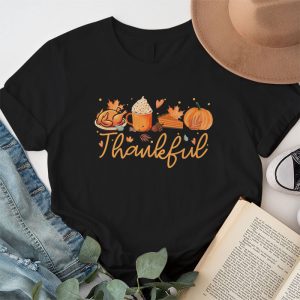 Happpy Thanksgiving Day Autumn Fall Maple Leaves Thankful T Shirt 1 1