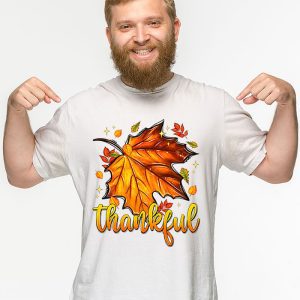 Happpy Thanksgiving Day Autumn Fall Maple Leaves Thankful T Shirt 2