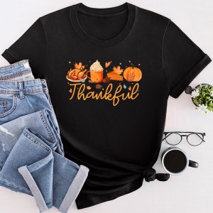 Thanksgiving Family Shirts Happpy Thanksgiving Day Fall Leaves Thankful T-Shirt