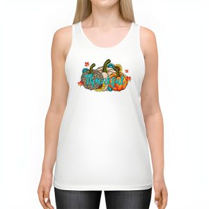 Happpy Thanksgiving Day Autumn Fall Maple Leaves Thankful Tank Top 2 3