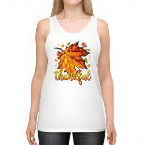 Happpy Thanksgiving Day Autumn Fall Maple Leaves Thankful Tank Top 2