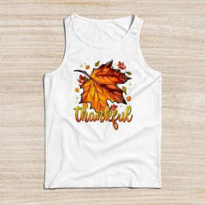 Happpy Thanksgiving Day Autumn Fall Maple Leaves Thankful Tank Top