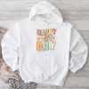 Happy Dot Day Hippie Flowers Smile Face Groovy Teacher Kids Hoodie