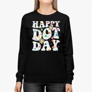 Happy Dot Day Hippie Flowers Smile Face Groovy Teacher Kids Longsleeve Tee 2 2