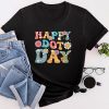 Happy Dot Day Hippie Flowers Smile Face Groovy Teacher Kids T-Shirt