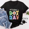 Happy Dot Day Hippie Flowers Smile Face Groovy Teacher Kids T-Shirt