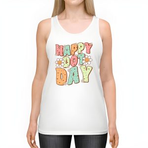 Happy Dot Day Hippie Flowers Smile Face Groovy Teacher Kids Tank Top 2 3