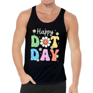 Happy Dot Day Hippie Flowers Smile Face Groovy Teacher Kids Tank Top 3 1