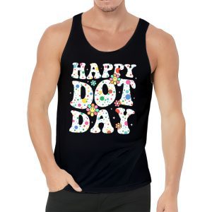 Happy Dot Day Hippie Flowers Smile Face Groovy Teacher Kids Tank Top 3 2