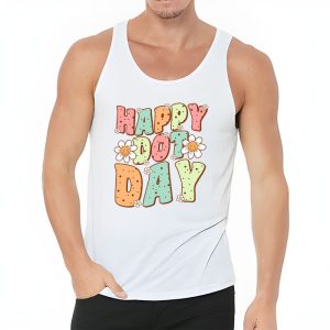 Happy Dot Day Hippie Flowers Smile Face Groovy Teacher Kids Tank Top 3 3