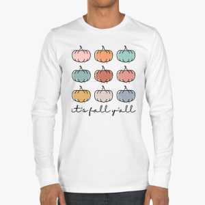 Happy Fall Yall Pumpkin Leopard Its Fall Yall Women Longsleeve Tee 3 1