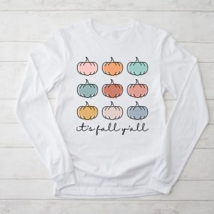 Happy Fall Y'all Pumpkin Leopard Its Fall Yall Women Longsleeve Tee