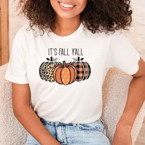 Happy Fall Yall Pumpkin Leopard Its Fall Yall Women T Shirt 1 3